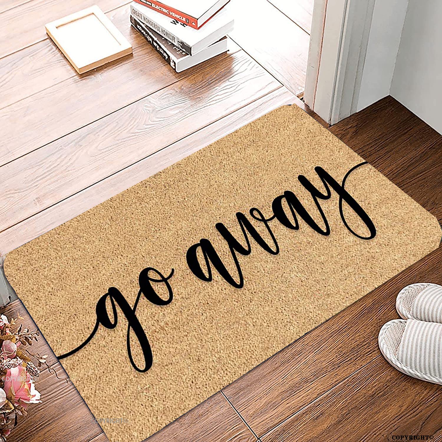 THIYOTA Welcome Mats for Front Door Outdoor Entry Go Away Doormat Doormat Non Slip Mat for Home Indoor Farmhouse Funny Kitchen R